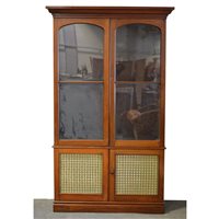 Lot 494 - Victorian mahogany bookcase, moulded cornice,...