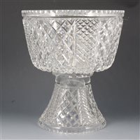 Lot 66 - A cut glass two part pedestal bowl, overall...