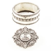 Lot 320 - A Victorian silver half hinged bangle, 30mm...