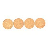 Lot 328 - Four Half Sovereigns Victoria Veiled Head...