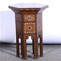 Lot 486 - Small Moroccan inlaid table, ...