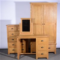 Lot 460 - Modern oak chest and dressing table, and...