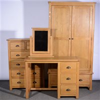 Lot 461 - Modern oak chest and dressing table, and...