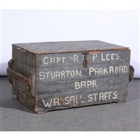 Lot 474 - Painted pine trunk, Captain R. P. Lees, ...