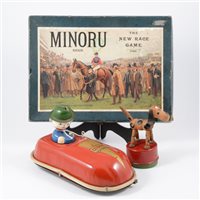 Lot 183 - Codec wind-up car and Triang dog and Minoru...