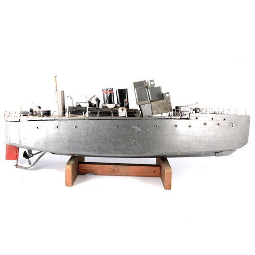 Lot 81 - Live steam powered fighting war ship, fitted...