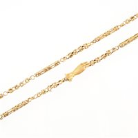 Lot 302 - A yellow metal fancy link chain necklace,...