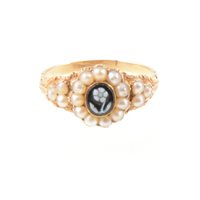 Lot 239 - A Victorian style dress ring, eleven small...