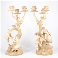 Lot 35 - Pair of Royal Worcester 'two-figure' three...