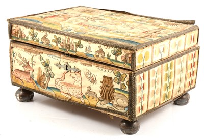 Lot 153 - A Charles II flat silkwork casket