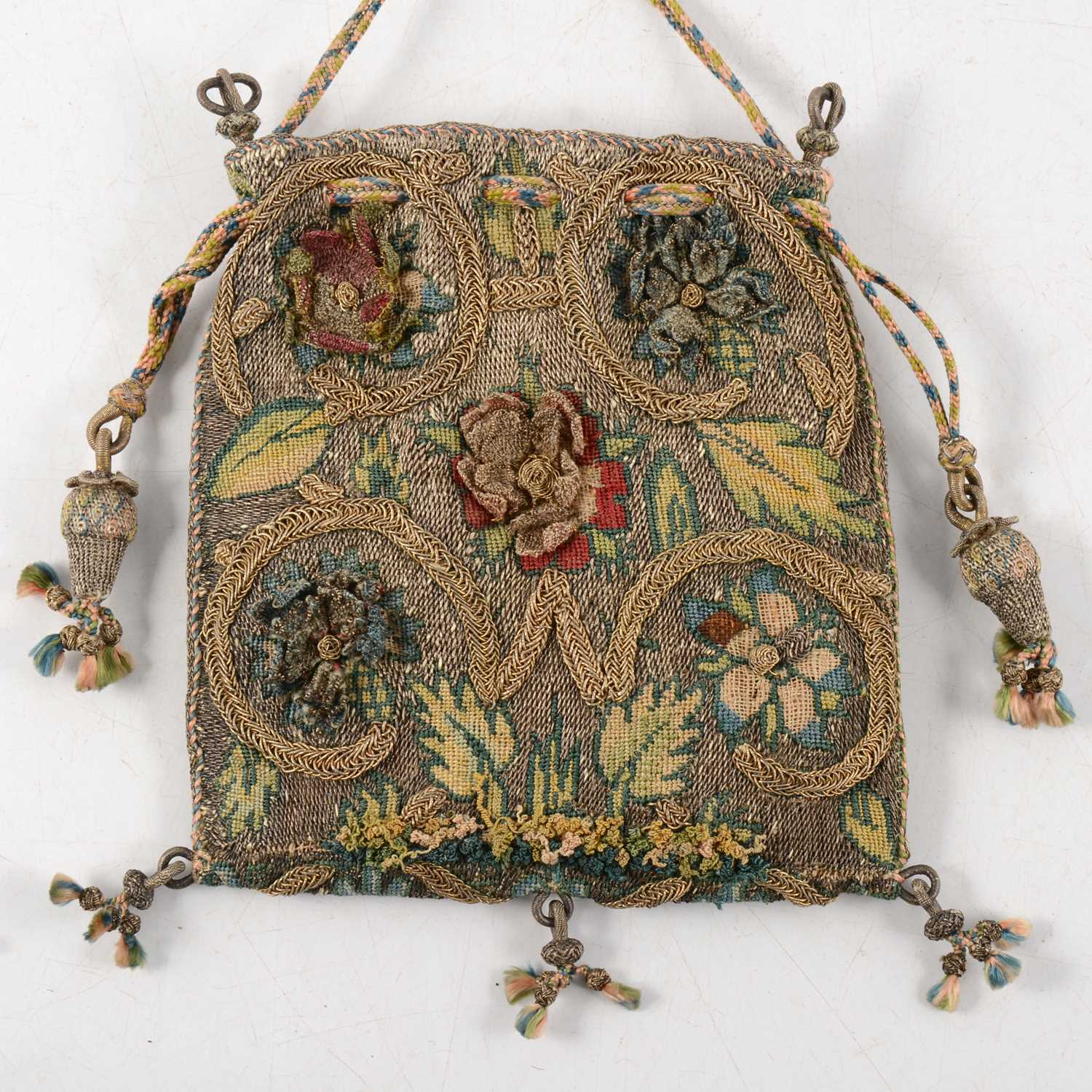 Lot 156 - A needlework purse, probably 17th Century