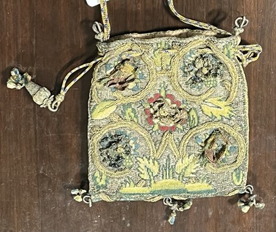 Lot 156 - A needlework purse, probably 17th Century