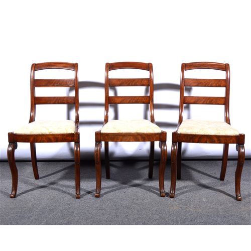 Lot 425 - Set of six Victorian mahogany ladder-back dining chairs