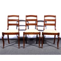 Lot 425 - Set of six Victorian mahogany ladder-back dining chairs