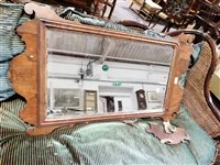 Lot 388 - Chippendale style walnut wall mirror.