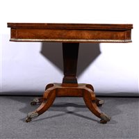 Lot 455 - Regency rosewood pedestal card table