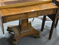 Lot 413 - Regency rosewood pedestal sofa table,...