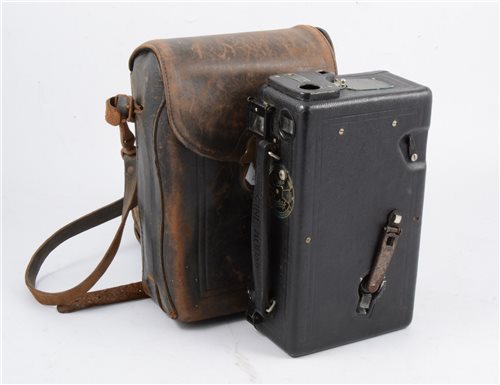 Lot 197 - Vintage folding plate camera, with a...