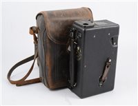 Lot 197 - Vintage folding plate camera, with a...