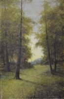 Lot 430 - W Preston, a pair of woodland landscapes, oil on canvas (2)