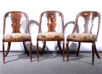 Lot 436 - Set of five Continental mahogany chairs