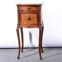 Lot 333 - French walnut bedside table