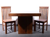 Lot 351 - Hardwood table and four chairs