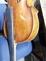 Lot 97 - A violin with one piece maple back, circular...
