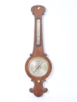 Lot 372 - A rosewood banjo shape barometer, signed Whitmore & Son, Northampton.