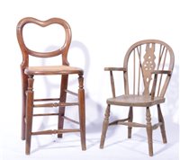 Lot 432 - Victorian stained beech correction chair