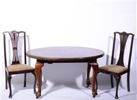 Lot 392 - Mahogany extending dining table and chairs