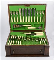 Lot 146 - Canteen of silver plated cutlery, six place settings