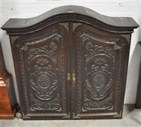 Lot 375 - Spanish carved walnut cabinet, probably 19th...