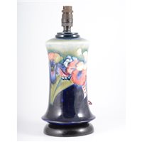 Lot 195 - William Moorcroft, 'Orchid' a table lamp, ...