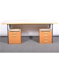 Lot 356 - Borge Mogensen, a large office desk, birch...