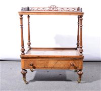 Lot 402 - Small Victorian walnut whatnot, rectangular...