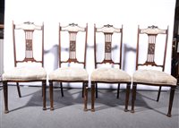 Lot 393 - Set of four Edwardian dining chairs