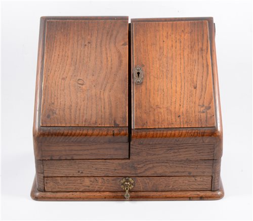Lot 88 - Victorian oak slope front correspondence box,...