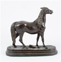 Lot 113 - After Jules Moigniez, Stallion, patinated...