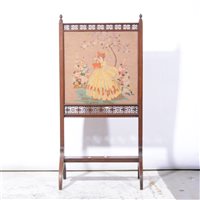 Lot 301 - Edwardian mahogany fire screen, rectangular...