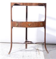 Lot 416 - George III mahogany corner washstand, frieze...