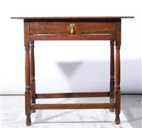 Lot 442 - Late Georgian oak side table, rectangular...