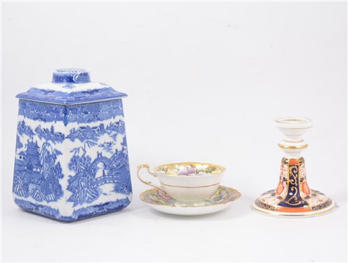 Lot 74 - Staffordshire transferware sauce tureen Willow pattern, and other decorative china and miscellany,.