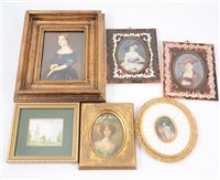 Lot 137 - Five contemporary portraits after the Old Masters, and other modern miniatures.