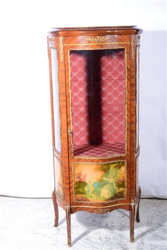 Lot 321 - French  Louis XV style tulipwood and gilt metal vitrine.