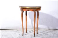 Lot 395 - A reproduction French marble top occasional table.