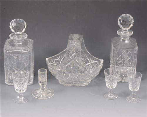 Lot 15 - Assorted glassware including decanters, table glass, etc.