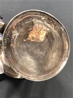 Lot 84 - James II silver tankard, maker's mark three pelicans in a shield (?), London 1685, with replaced lid