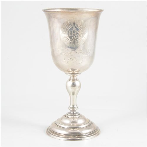 Lot 118 - George III silver chalice, Francis Crump, London, 1761.