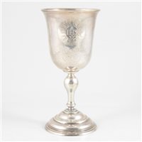 Lot 118 - George III silver chalice, Francis Crump, London, 1761.